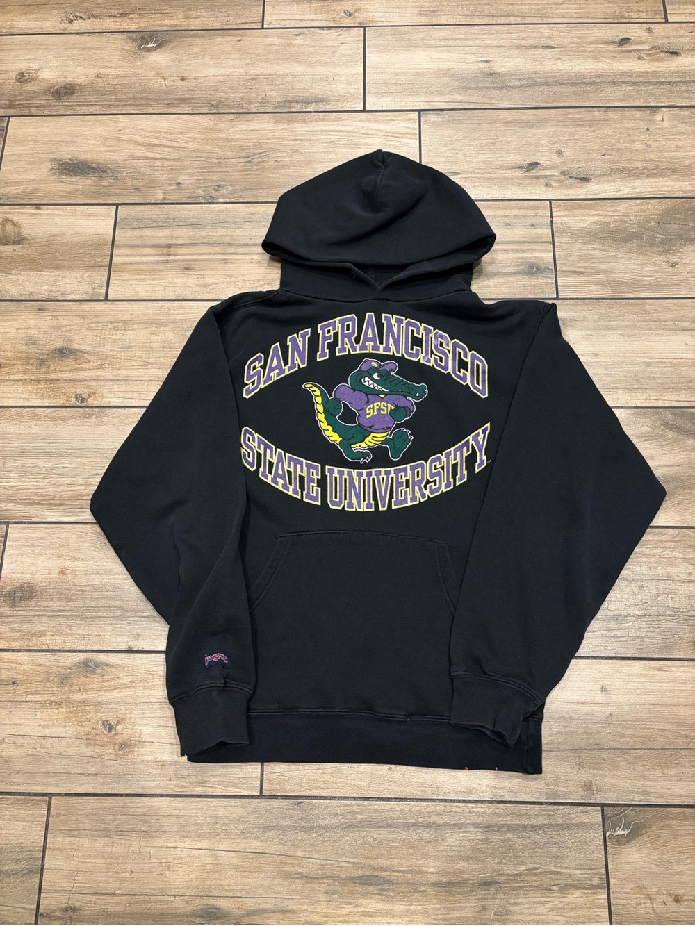 Y2K San Fransisco State University Jansport Black Hoodie Sweatshirt Size S SFSU